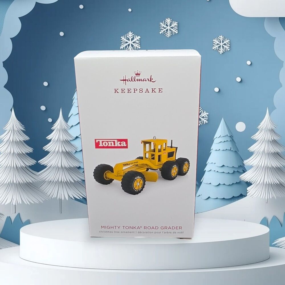Hallmark Keepsake Ornament Mighty Tonka Road Grader 2018 New In Damaged Box